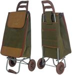 Premium 70L Faux Leather Lightweight Expandable Shopping Trolley Cart Grocery