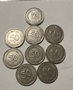Lot of German Coins Germany 9X50 Pfennig (1950-G Very Rare) 1950-2XJ , F ,5  X D