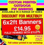 6x2ft Outdoor Heavy Duty Custom Printed Advertising PVC Banner Sign