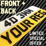 4D Number Plates! Set Front + Back Pair - ROAD LEGAL - 3D Replacement Upgrade