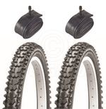 2 Bicycle Tyres Bike Tires - Mountain Bike - 26 x 2.125 - With Schrader Tubes