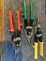 3x Metalworking Tin Snips Straight Left and Right Cut Sheet Metal Cutting