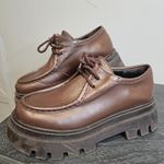 ALOHAS Brown Leather Chunky Platform Lug Sole Oxford Shoes EU 38 Made in Spain