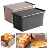 Carbon Steel Loaf Tin with Lid Non Stick Bread Baking Pan Toast Mould Oven Uk