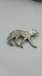 Pictish-Style Wolf / Hound Pewter Brooch – Stylized Openwork Pin