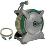 30M Garden Hosepipe Hose Reel Floor Standing Wall Mounted Spray Gun Pipe