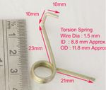 Yellow Zinc Torsion Carbon Steel Spring- Diameter 1.5 mm Wire