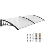 Outsunny Outdoor Curved Window Porch Canopy Awning UV Rain Cover 0.8x2m Clear