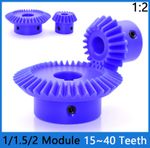 Bevel Gear 1/1.5/2 Module Blue Nylon Bevel Gears 90° 1:2 Transmission Bevel Gear