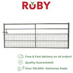 Ruby IAE 5 Rail Half Meshed Metal Gate Frame Farm & Field Driveway Gate