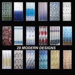 SHOWER CURTAIN 100% POLYESTER FABRIC MODERN DESIGNER WASHABLE + 12 HOOKS 180*180