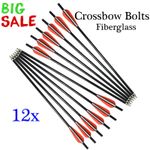 14"/16" Archery Fiberglass Shaft Crossbow Bolts Arrows for Hunting Shooting 12P