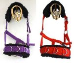 SHETLAND & MINI SHETLAND LUNGE CAVESSON FAUX FUR PADDING PURPLE OR RED