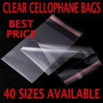 Clear Cellophane Bags Cello Self Seal OPP Packing Bag Display Gifts A2 A3 A4 A5