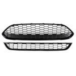 FOR 2013-2017 FORD FIESTA MK7 BLACK ZETEC S HONEYCOMB FRONT UPPER & LOWER GRILLE