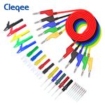 Cleqee 4mm Stackable Banana Plug Test Lead Kit with Alligator Clips Back Probes