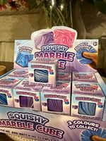 KTL Squishy Marble Cube Tactile Squeeze Toy, Multicolour