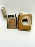 Travelling Inkwell Ink Casket With Glass Bottle Antique De La Rue Chrome Plated 