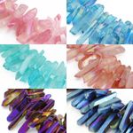 10 Pcs Raw Druzy Quartz Shards Flame Aura Crystal Stick Gemstone Beads
