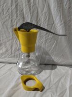 Vintage Bel Jubilee Cream Maker Yellow Glass Jar Made In England + Pouring Spout