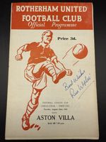 1961 League Cup Final Rotherham v Aston Villa 1st Leg Programme Signed Ron Wylie