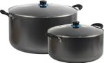 2Pc Non-Stick Casserole Pot Set Glass Lid Stockpot Set Coated  Large 36cm-44cm