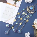 1pc Gold Flame Moon Crystal Suncatcher AB Hanging Garden Window Ornament