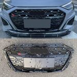 RS3 Style Front Honeycomb Mesh Grill Gloss Black Grille For Audi A3 S3 8Y 2021+
