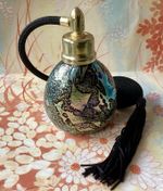 Vintage Alum Bay Studio Glass Perfume Bottle Atomiser Iridescent Isle of Wight