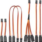 7 Pack Servo Extension Cables 75/150/300mm JR Male Female 22AWG