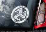 MANX Triskelion - Car Window Sticker - Isle Of Man 3 Three Leg Symbol Crest TT