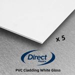 PVC White Wall Cladding White Gloss - 8ft x 4ft x 2.5mm - 5 SHEET OFFER