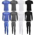 Mens Thermal Long Johns Top T Shirt Bottom Trouser Underwear Set Full Sleeve