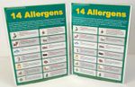 Safer Food Better Business SFBB 14 Food Allergens Sign Poster Laminated x 2