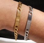 Custom Mens Bracelet Engraved Stainless Steel ID Chain Jewellery for Men