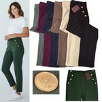 Womens Stretch Smart Pull On Slim Fit Ladies Office Work Trousers Pants Leggings