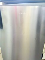 AEG Table Top Mini Fridge Silver Stainless Steel Single Door Manual Defrost