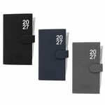 2027 Week To View Premium Padded Slim Pocket Diary Stud Close Diary With Pen