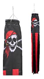 Pirate Skull & Crossbones Red Bandana Flag Super 5' Windsock