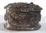Antique silver plated bronze jewellery box by Louis Théophile Hingre