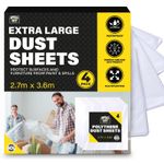 4-20 Large Dust Sheets 3.6M Decorating Painters Clear Plastic Polythene Covers