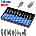 10X Double Cut Tungsten Carbide Burrs Rotary Burr Set 1/8 Shank Die Grinder Bit