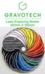 Gravoply 1.6mm Laser Engravable Sheet 450mm x 300mm Various Colours Available
