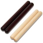 Tiger Claves - Natural and Redwood Wooden Claves (Pair)