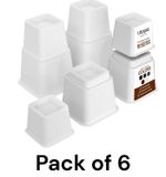 6x Furniture Risers Heavy Duty White Up to 1300lbs For Bed Table Sofa Desk- New