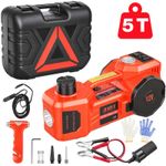 5 Ton 12V Hydraulic Electric Car Jack with Tire Inflator Pump Air Compressor NEW
