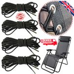 4X Ropes Elastic Cord For Sun Lounger Chair Recliner Chairs Zero Gravity Garden