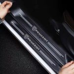 Peugeot Car Door Sill Protectors 4PCS Carbon Fibre Effect Anti Scuff Strips