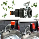Universal Tap Connector Adapter Kitchen Tap Mixer Clamp Garden Hose Pipe Fitting