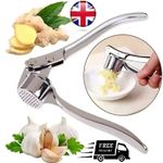 Heavy Duty Stainless Steel Garlic Squeezer Press Crusher Removable Kitchen Tool